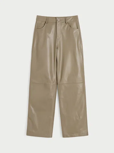 By Malene Birger Sandy Leather Trousers In Animal Print