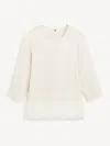 By Malene Birger Scarletts Feather-trimmed Crepe Top In White