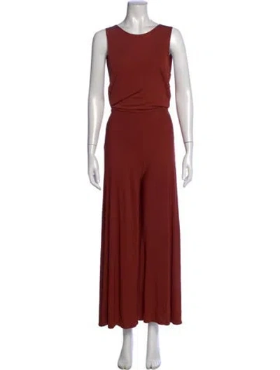 Pre-owned By Malene Birger Scoop Neck Jumpsuit In Brown