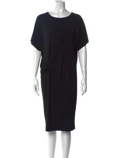 Pre-owned By Malene Birger Scoop Neck Knee-length Dress In Black