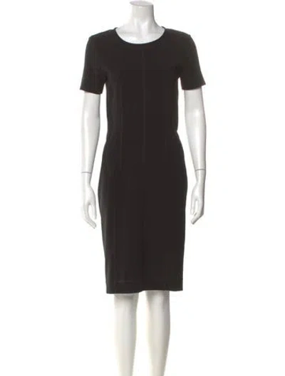 Pre-owned By Malene Birger Scoop Neck Knee-length Dress In Black
