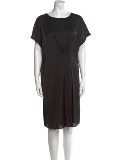 Pre-owned By Malene Birger Scoop Neck Knee-length Dress In Black