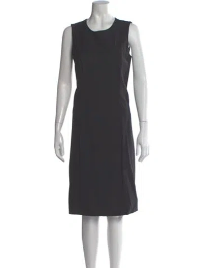 Pre-owned By Malene Birger Scoop Neck Knee-length Dress In Black