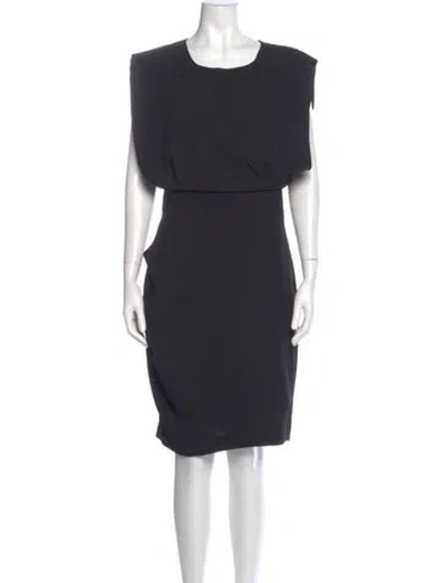 Pre-owned By Malene Birger Scoop Neck Knee-length Dress In Black