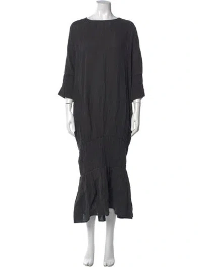Pre-owned By Malene Birger Scoop Neck Long Dress In Black