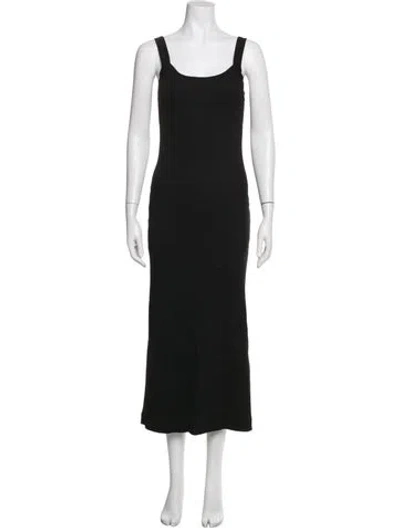 Pre-owned By Malene Birger Scoop Neck Long Dress In Black