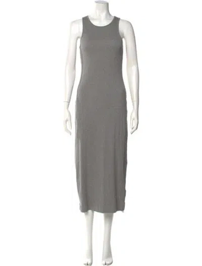 Pre-owned By Malene Birger Scoop Neck Long Dress In Gray