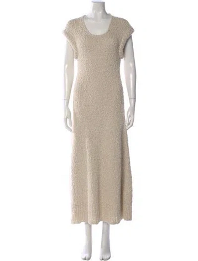 Pre-owned By Malene Birger Scoop Neck Long Dress In Neutral