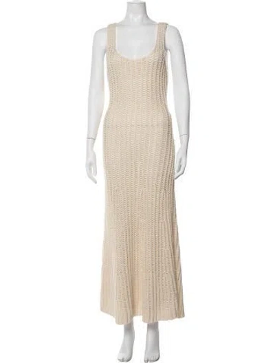 Pre-owned By Malene Birger Scoop Neck Long Dress In Neutrals