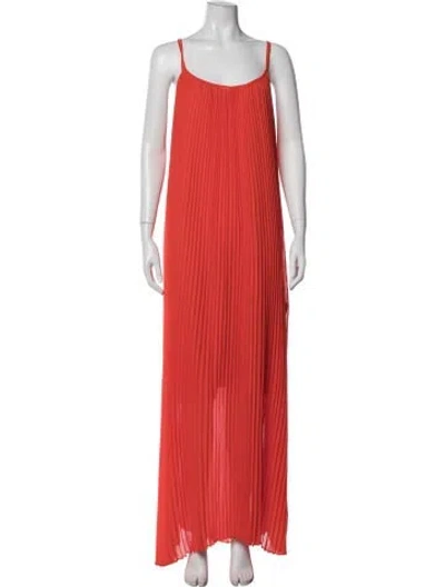 Pre-owned By Malene Birger Scoop Neck Long Dress In Orange