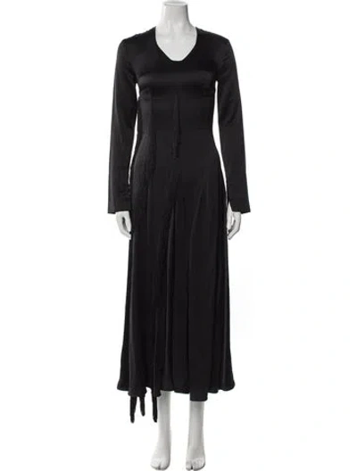 Pre-owned By Malene Birger Scoop Neck Long Dress W/ Tags In Black