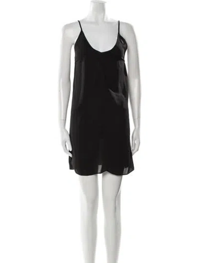 Pre-owned By Malene Birger Scoop Neck Mini Dress In Black