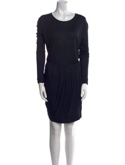 Pre-owned By Malene Birger Scoop Neck Mini Dress In Blue