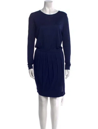 Pre-owned By Malene Birger Scoop Neck Mini Dress In Blue