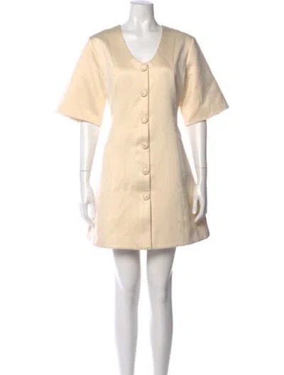 Pre-owned By Malene Birger Scoop Neck Mini Dress W/ Tags In Neutral