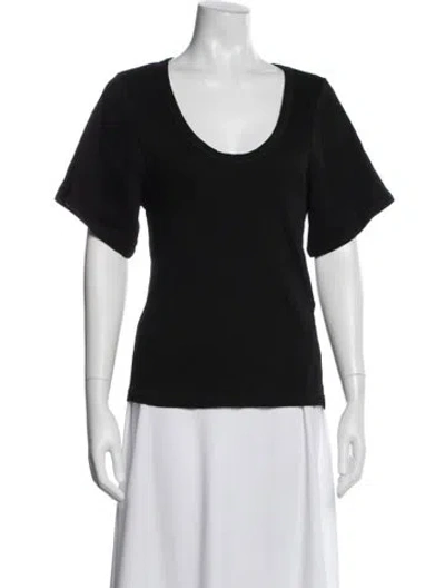 Pre-owned By Malene Birger Scoop Neck Short Sleeve Top In Multi