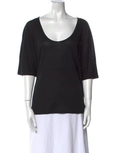 Pre-owned By Malene Birger Scoop Neck Short Sleeve T-shirt In Black