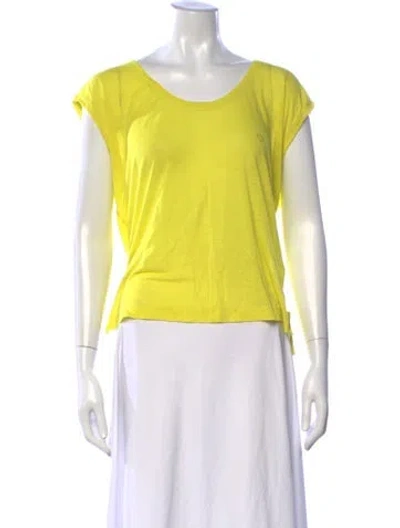 Pre-owned By Malene Birger Scoop Neck Short Sleeve T-shirt In Yellow