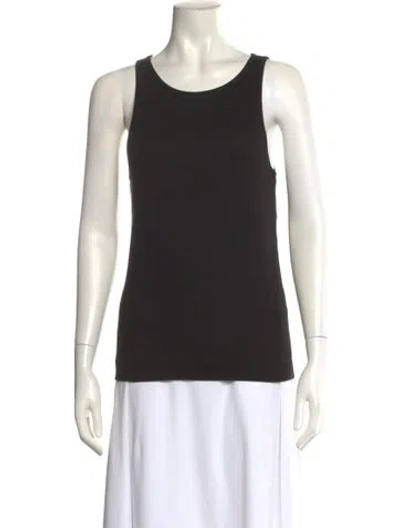 Pre-owned By Malene Birger Scoop Neck Sleeveless Top In Black