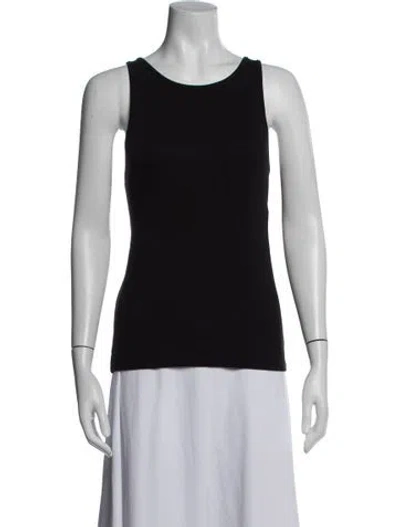 Pre-owned By Malene Birger Scoop Neck Sleeveless Top In Black