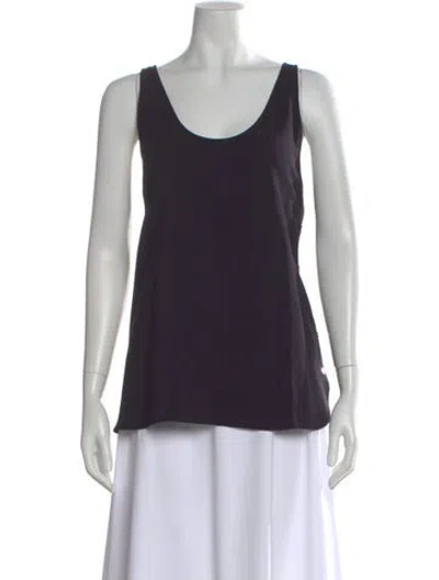 Pre-owned By Malene Birger Scoop Neck Sleeveless Top In Blue