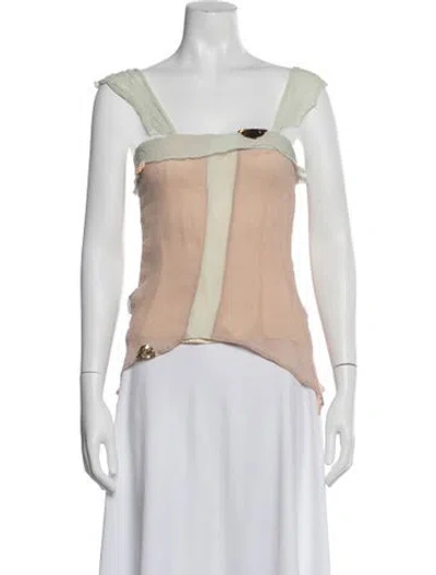 Pre-owned By Malene Birger Scoop Neck Sleeveless Top In Neutral