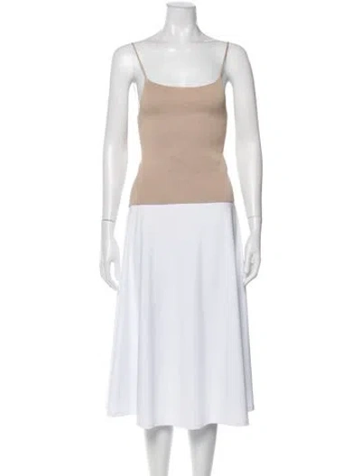Pre-owned By Malene Birger Scoop Neck Sleeveless Top In Neutral