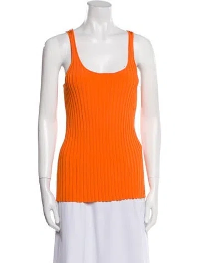 Pre-owned By Malene Birger Scoop Neck Sleeveless Top In Orange