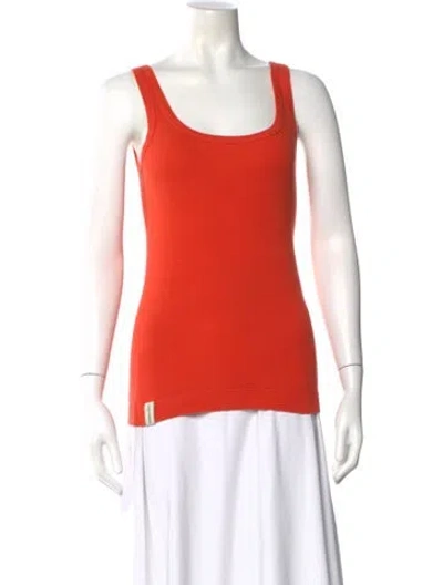 Pre-owned By Malene Birger Scoop Neck Sleeveless Top In Orange