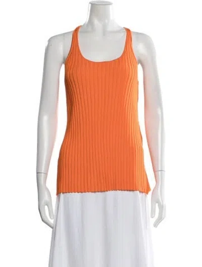 Pre-owned By Malene Birger Scoop Neck Sleeveless Top In Orange