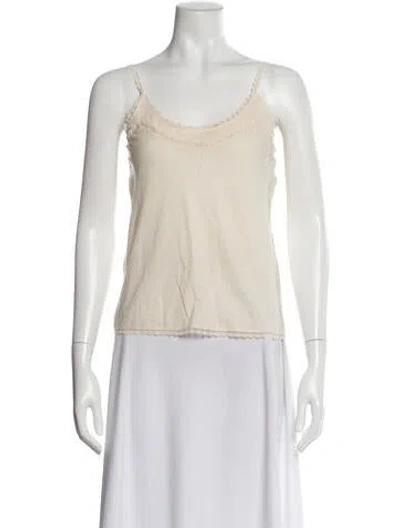 Pre-owned By Malene Birger Scoop Neck Sleeveless Top In White