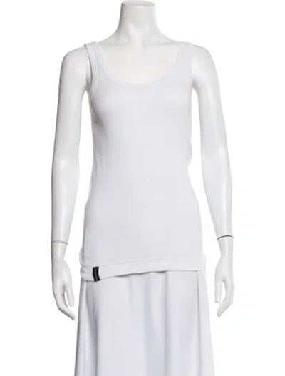 Pre-owned By Malene Birger Scoop Neck Sleeveless Top In White