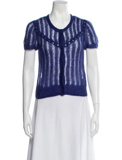 Pre-owned By Malene Birger Scoop Neck Sweater In Blue