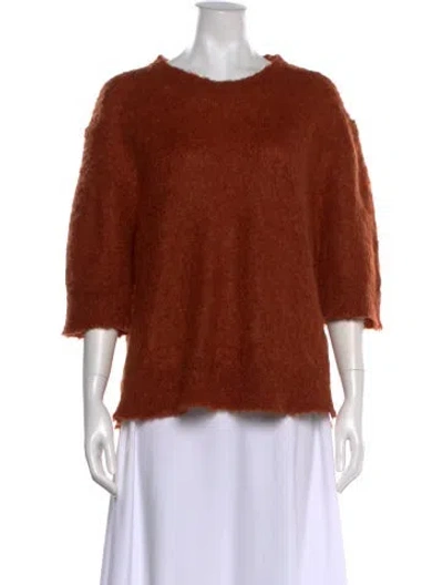 Pre-owned By Malene Birger Scoop Neck Sweater In Brown