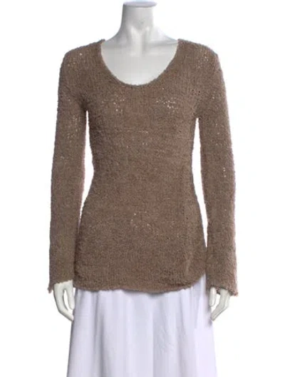 Pre-owned By Malene Birger Scoop Neck Sweater In Brown