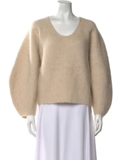 Pre-owned By Malene Birger Scoop Neck Sweater In Neutral