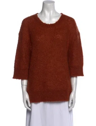 Pre-owned By Malene Birger Scoop Neck Sweater In Orange