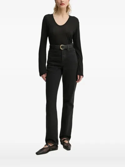 By Malene Birger Scoop-neck Top In Black