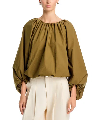 By Malene Birger Semara Pleated Top In Green