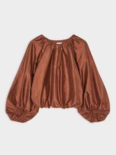 By Malene Birger Semara Silk Blouse In Brick