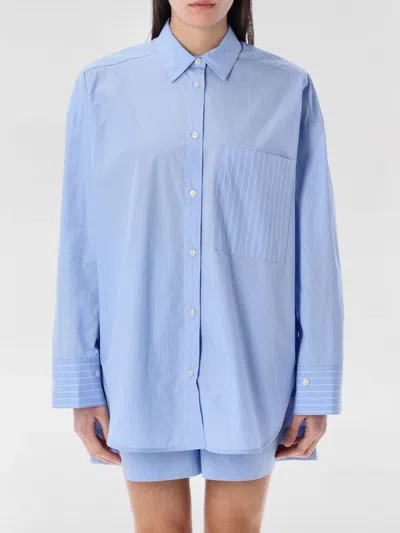 By Malene Birger Derris Striped Shirt In Organic Cotton In Blue