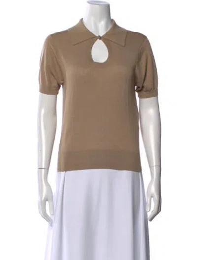 Pre-owned By Malene Birger Short Sleeve Polo In Neutral
