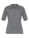 By Malene Birger Short-sleeve Polo Top In Gray