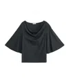 By Malene Birger Draped-neck T-shirt In Black