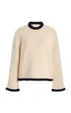 By Malene Birger Siena Contrast Cotton-blend Sweater In Neutral