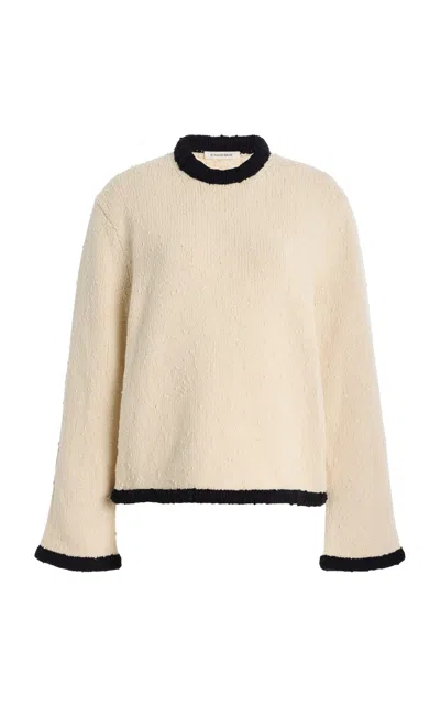 By Malene Birger Siena Contrast Cotton-blend Sweater In Neutral