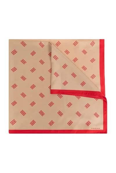 By Malene Birger Contrast-trimmed Silk Scarf In Beige