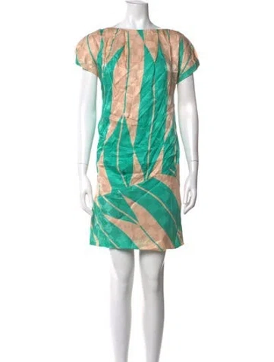 Pre-owned By Malene Birger Silk Knee-length Dress In Green