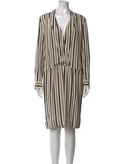 Pre-owned By Malene Birger Silk Knee-length Dress In Neutral
