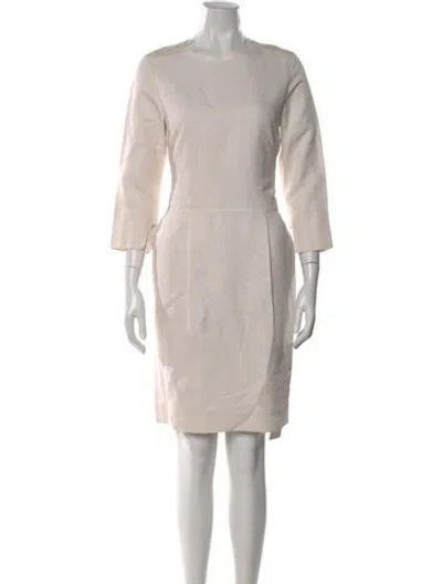 Pre-owned By Malene Birger Silk Knee-length Dress In Neutral